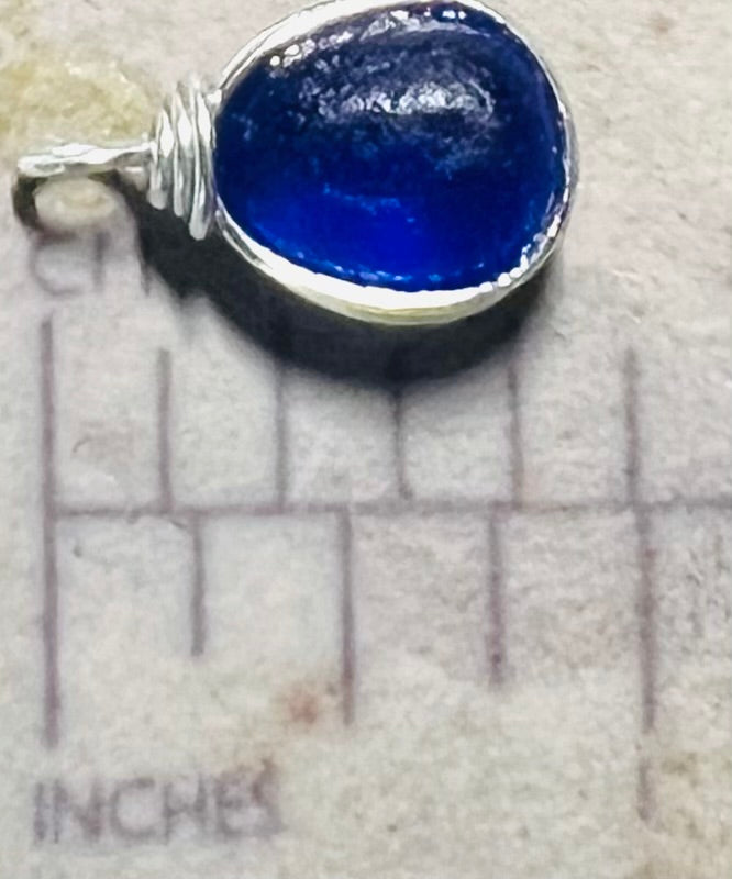 Cobalt Seaham Sea Glass Pendant