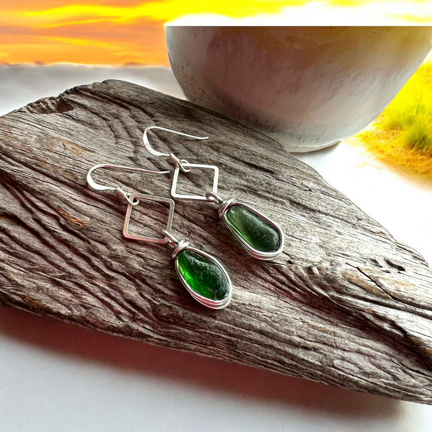 Seaham Sea Glass Earrings