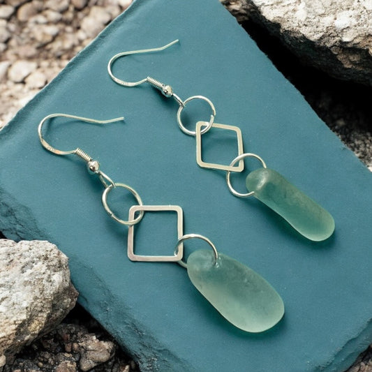 Sea Glass Frame Earrings