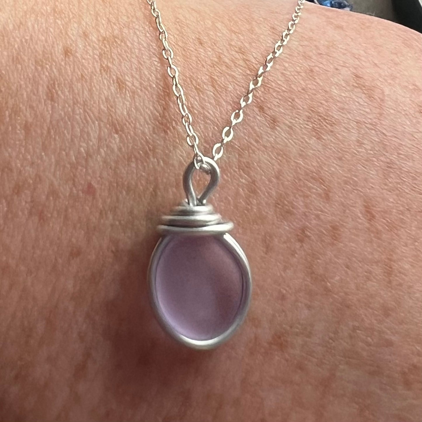 Beautiful Small Rare Lilac Shade of Sea Glass.