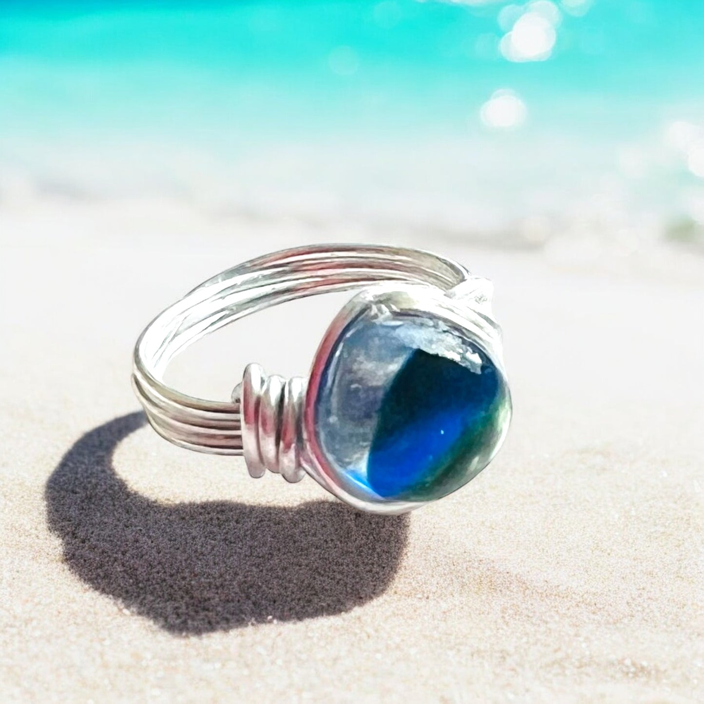 Seaham Sea Glass Ring Size M