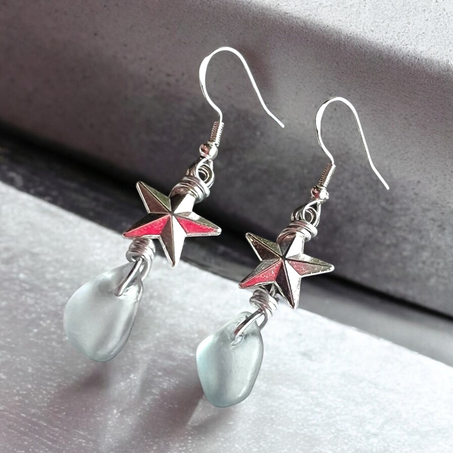 Seaham Sea Glass and Star Earrings