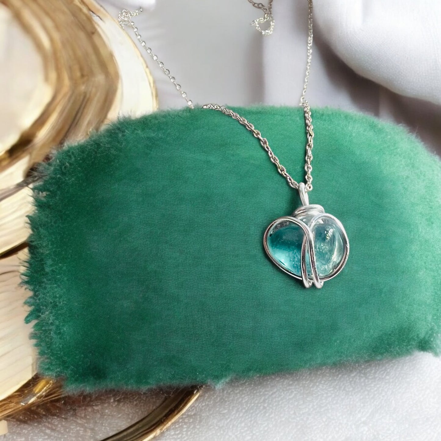 Seaham Sea Glass Heart Pendant