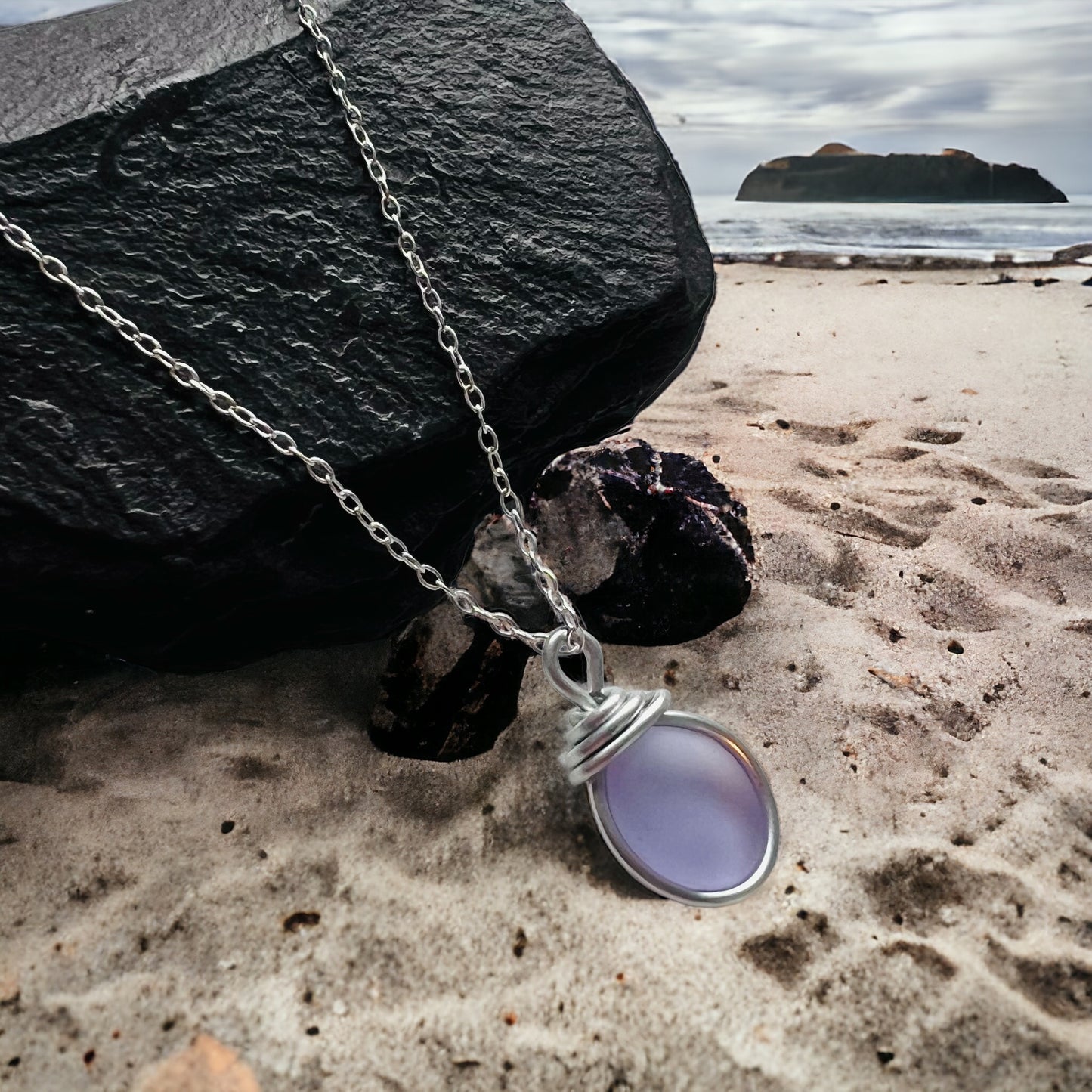 Beautiful Small Rare Lilac Shade of Sea Glass.