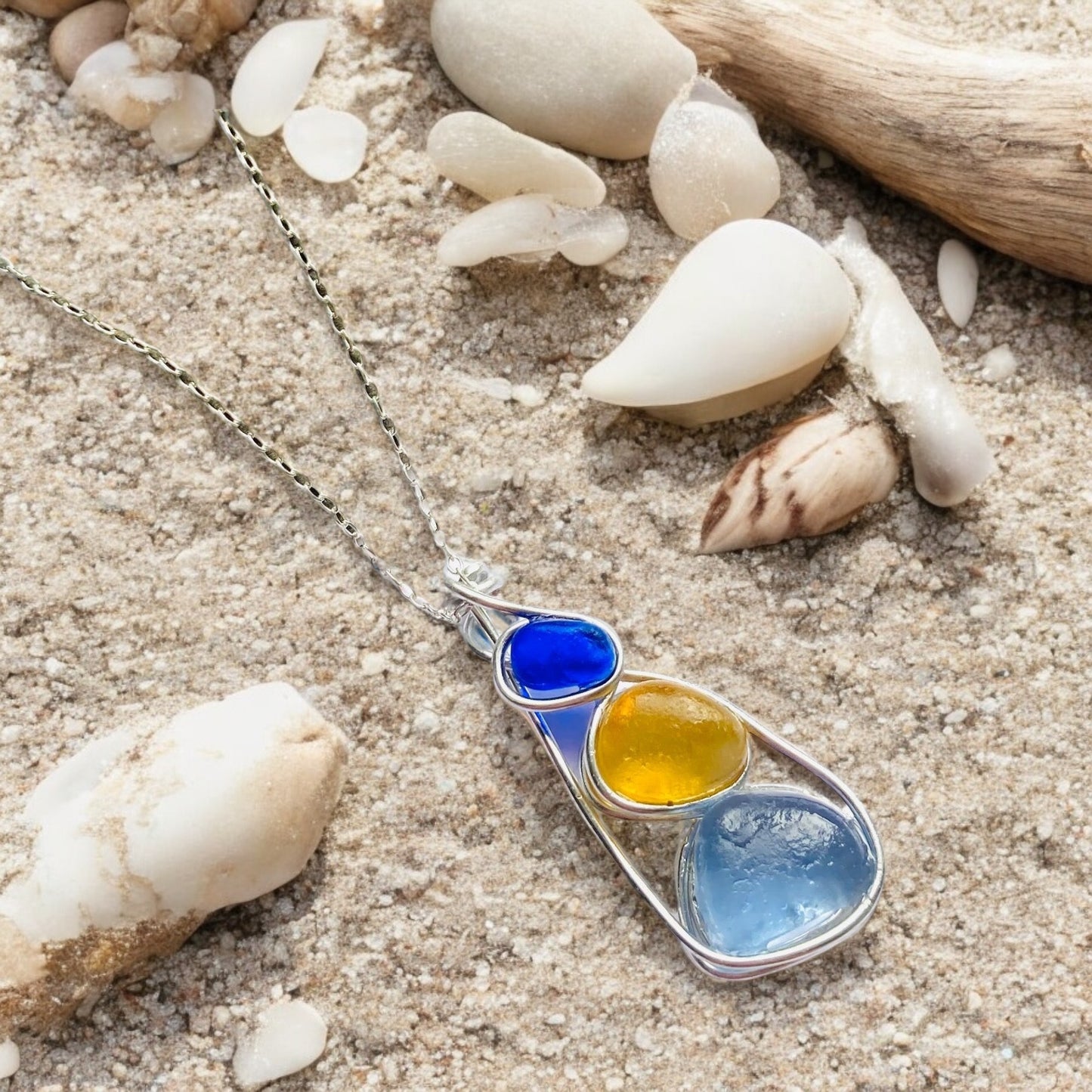 Three Piece Seaham Sea Glass Pendant