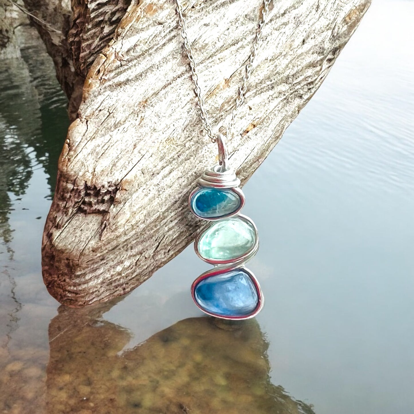 Three Seaham Sea Glass Pendant