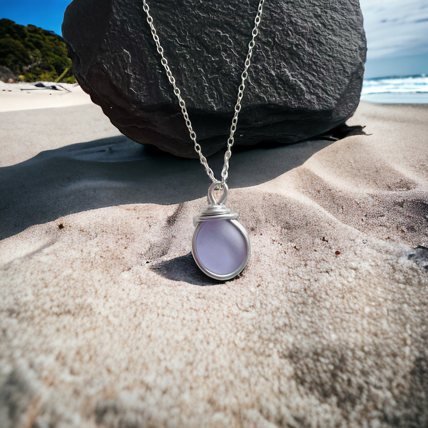 Beautiful Small Rare Lilac Shade of Sea Glass.