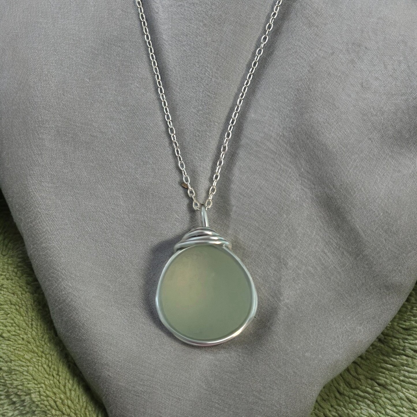 Seafoam Devon Sea Glass Pendant