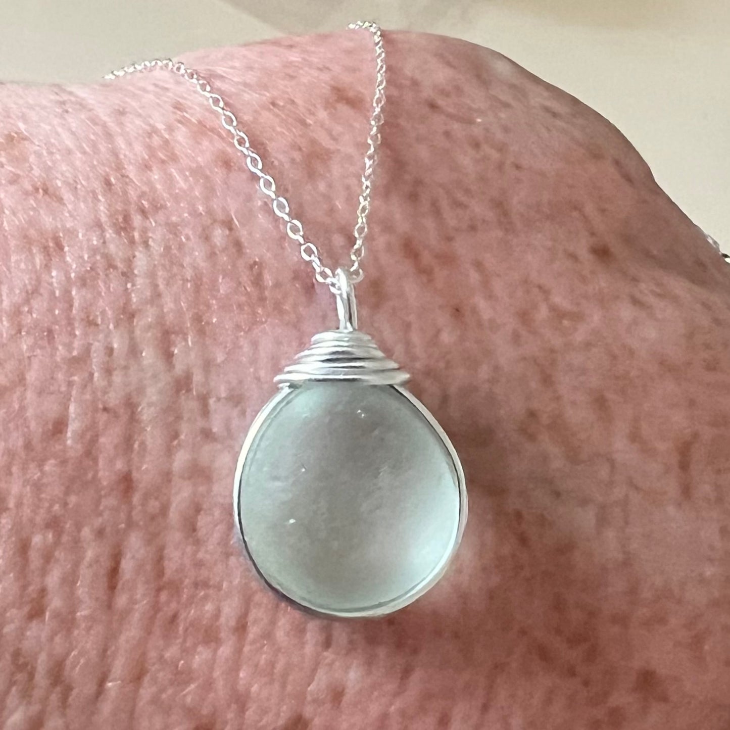 Seafoam Devon Sea Glass Pendant