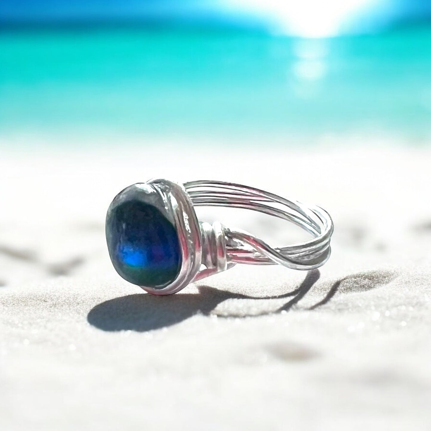 Seaham Sea Glass Ring Size M