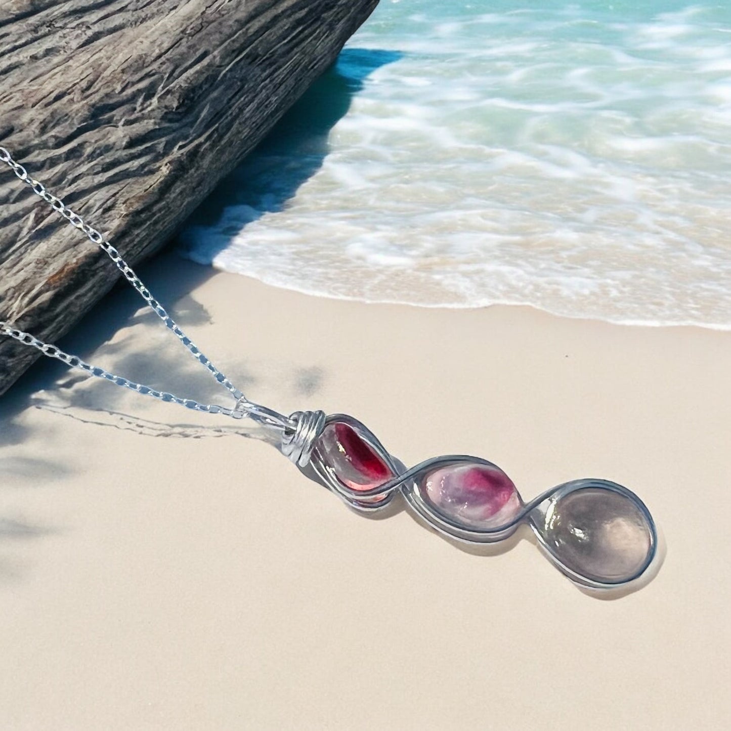 Seaham Sea Glass Mixed Pinks Pendant