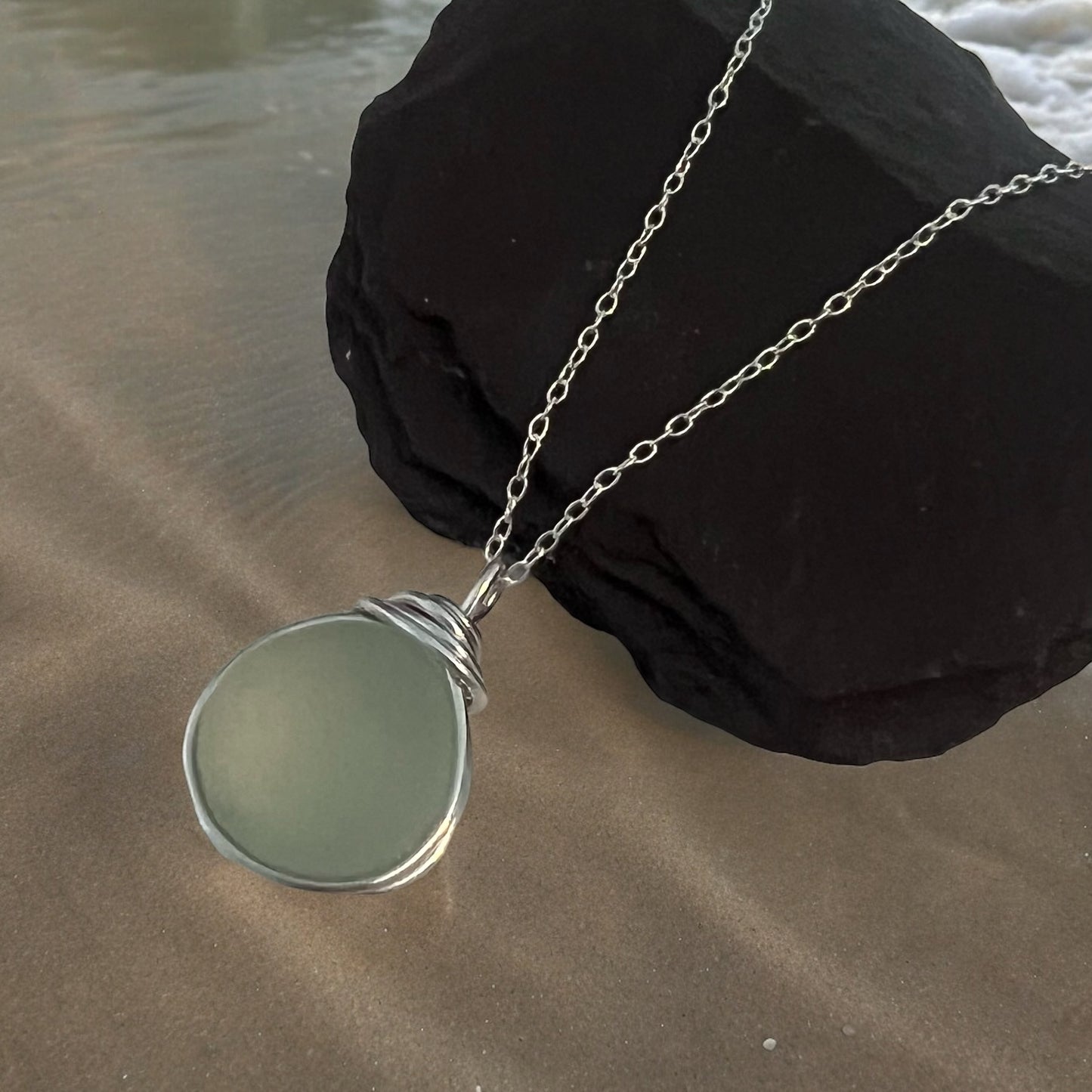 Seafoam Devon Sea Glass Pendant