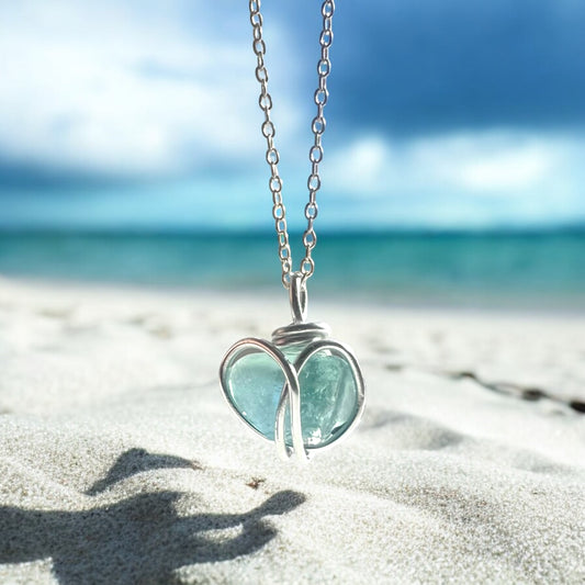 Seaham Sea Glass Heart Pendant