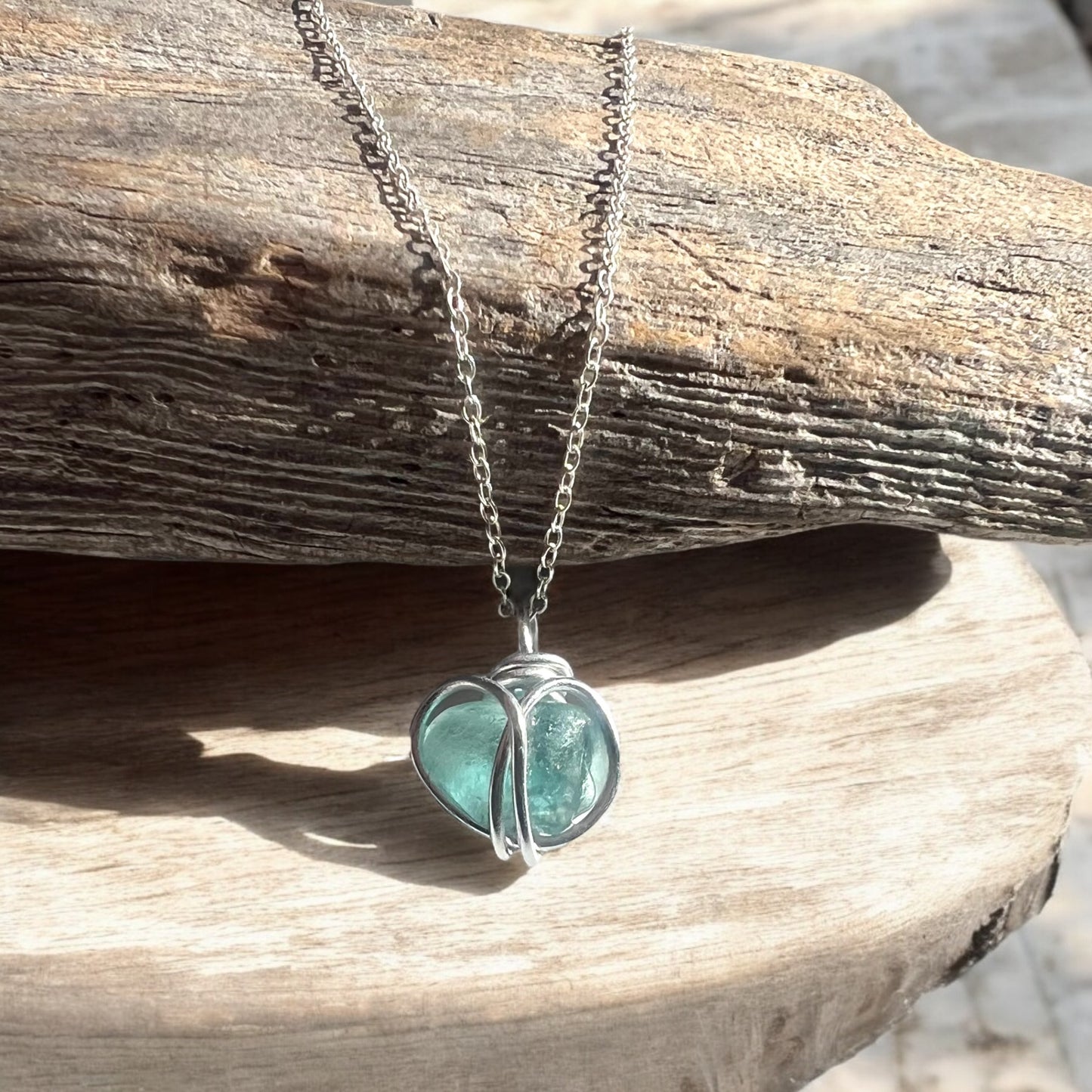 Seaham Sea Glass Heart Pendant