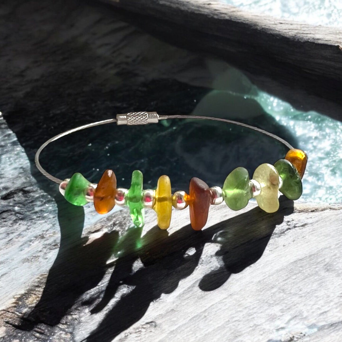 Seaham Sea Glass Autumn Shades Bangle