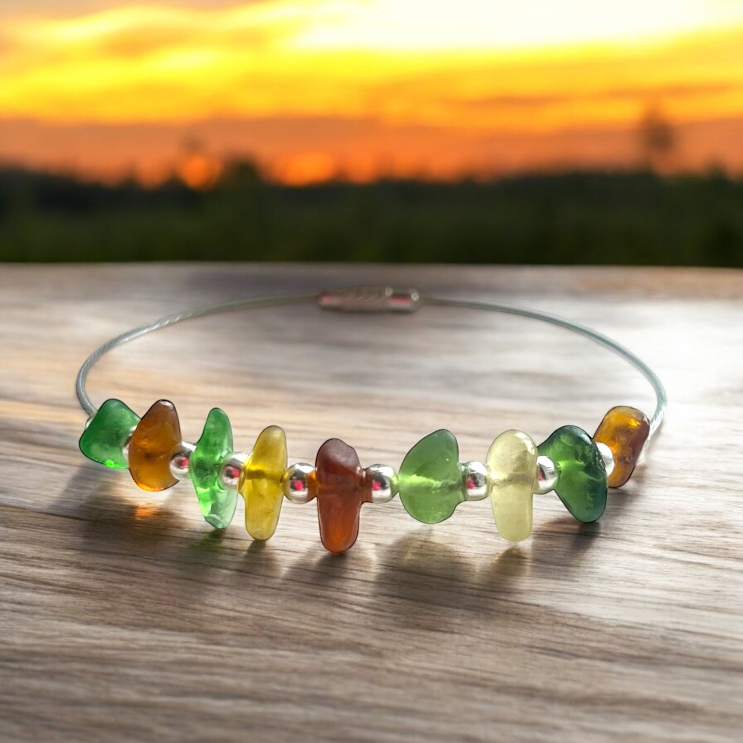 Seaham Sea Glass Autumn Shades Bangle