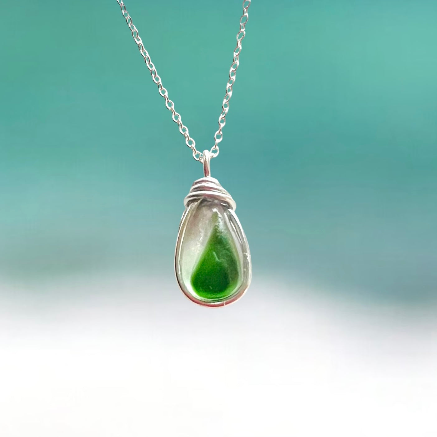 Green Seaham Sea Glass Multi Pendant