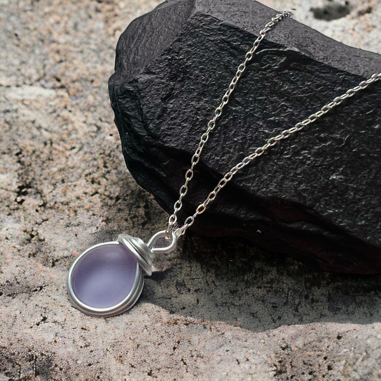 Beautiful Small Rare Lilac Shade of Sea Glass.