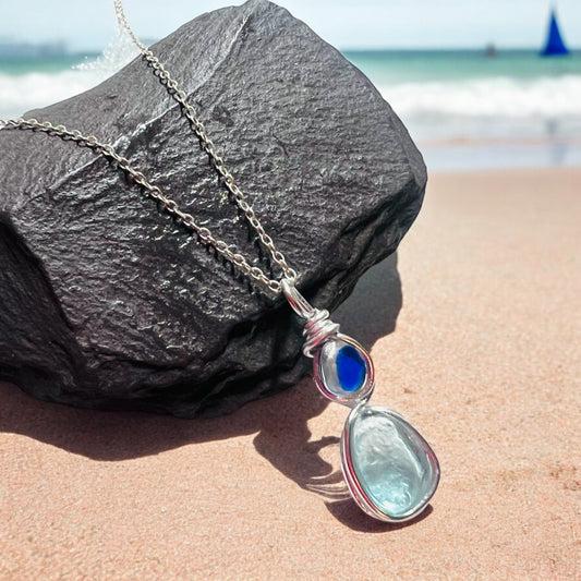 Two Piece Seaham Sea Glass Pendant