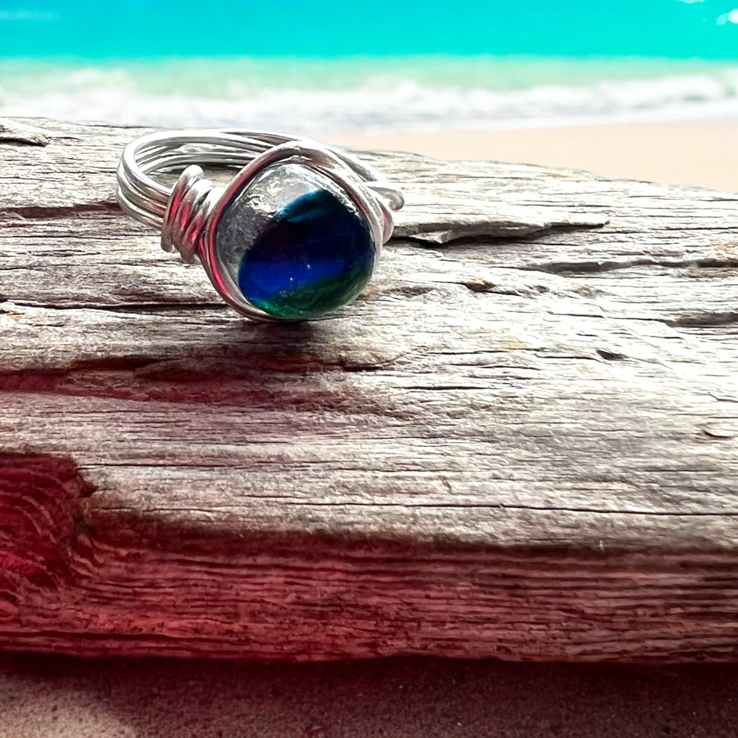 Seaham Sea Glass Ring Size M