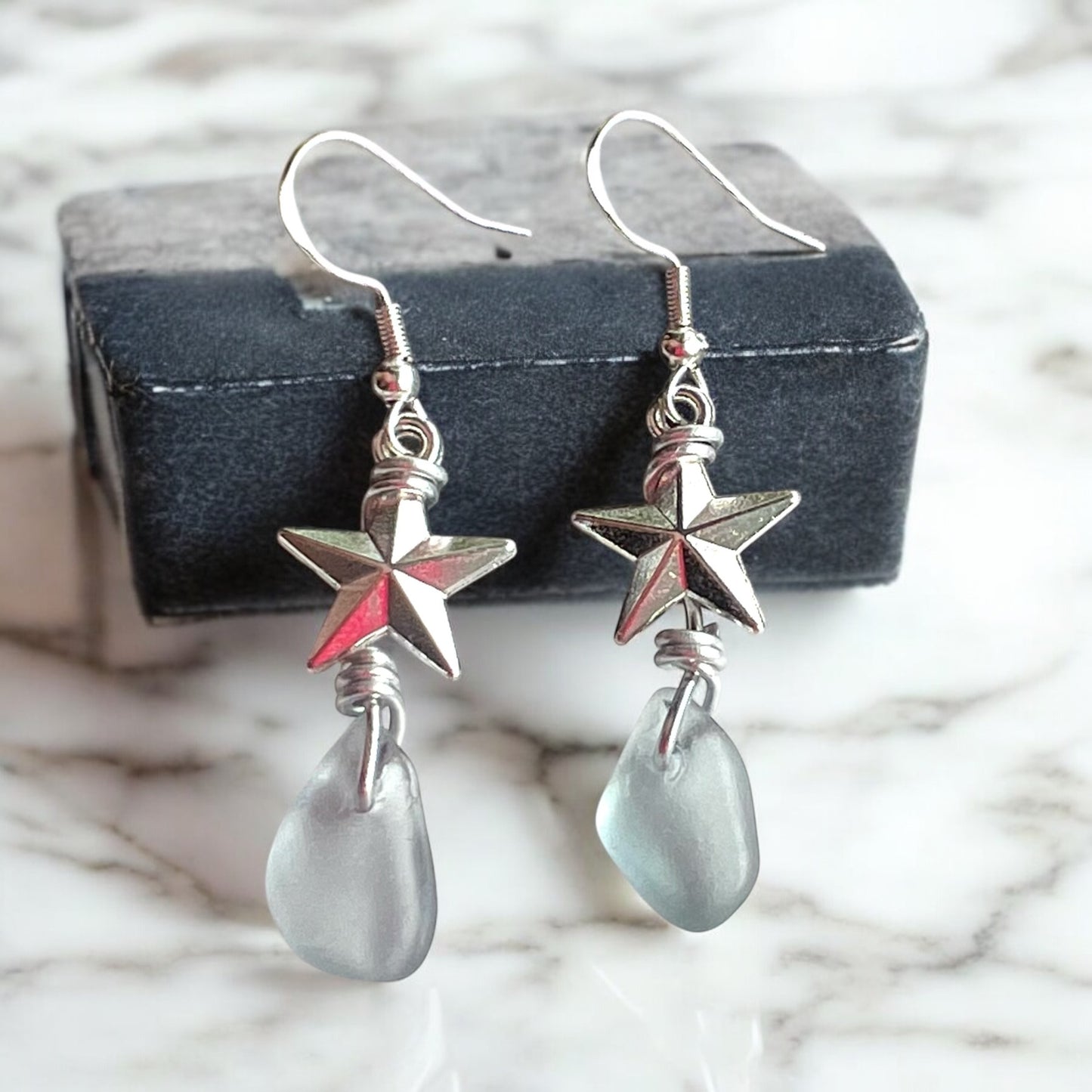 Seaham Sea Glass and Star Earrings