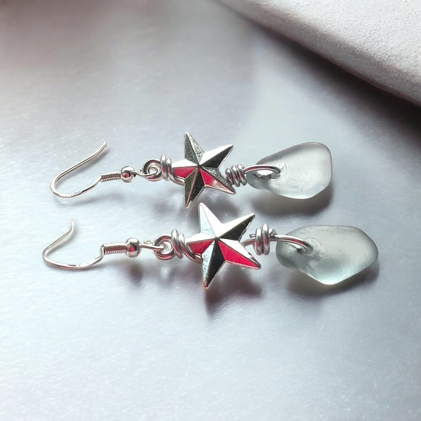 Seaham Sea Glass and Star Earrings