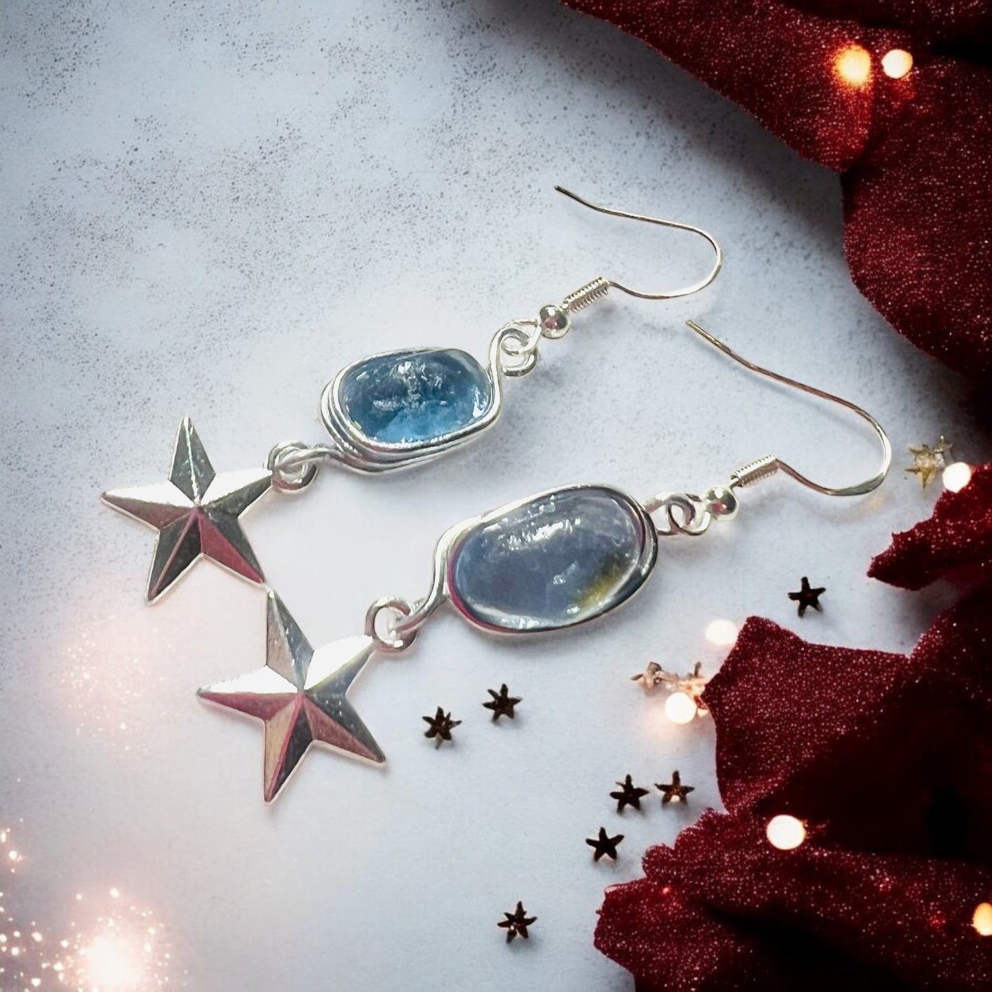 Seaham Sea Glass and Star Earrings