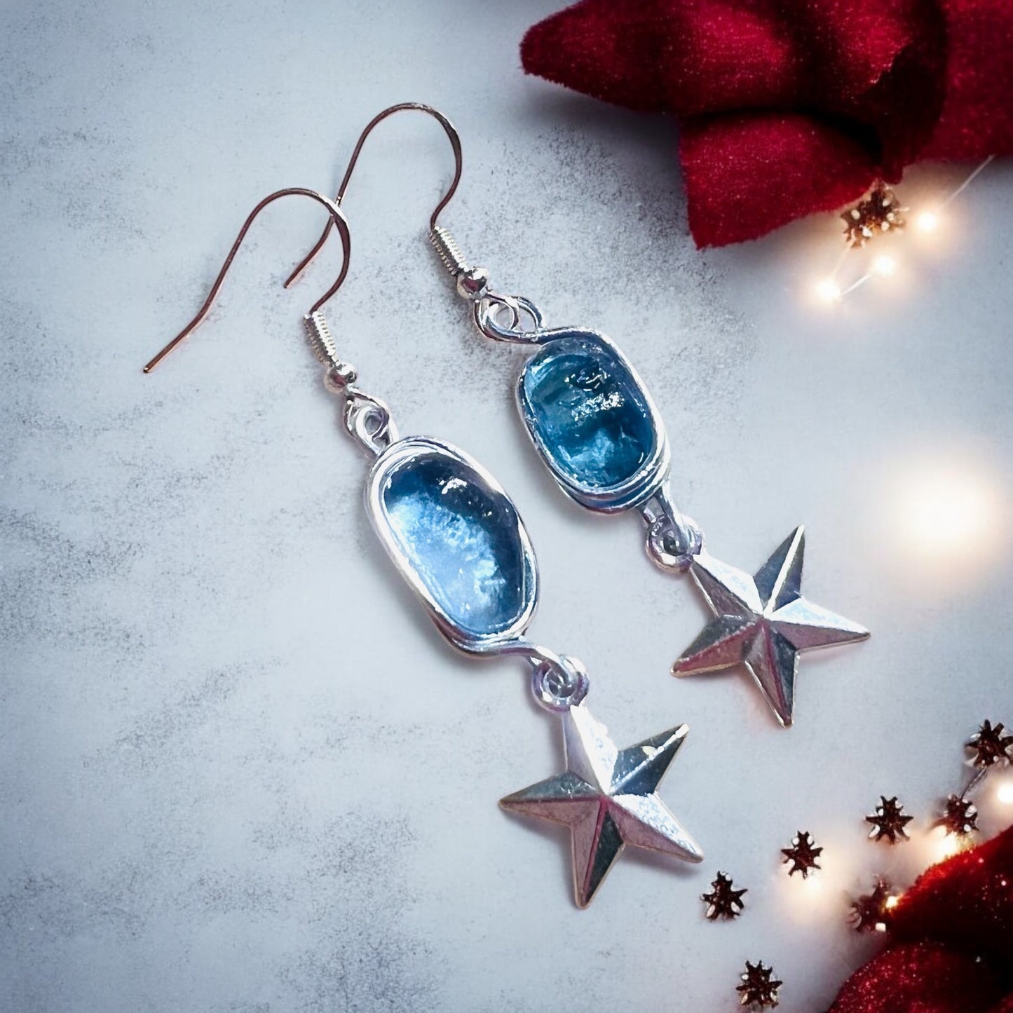 Seaham Sea Glass and Star Earrings