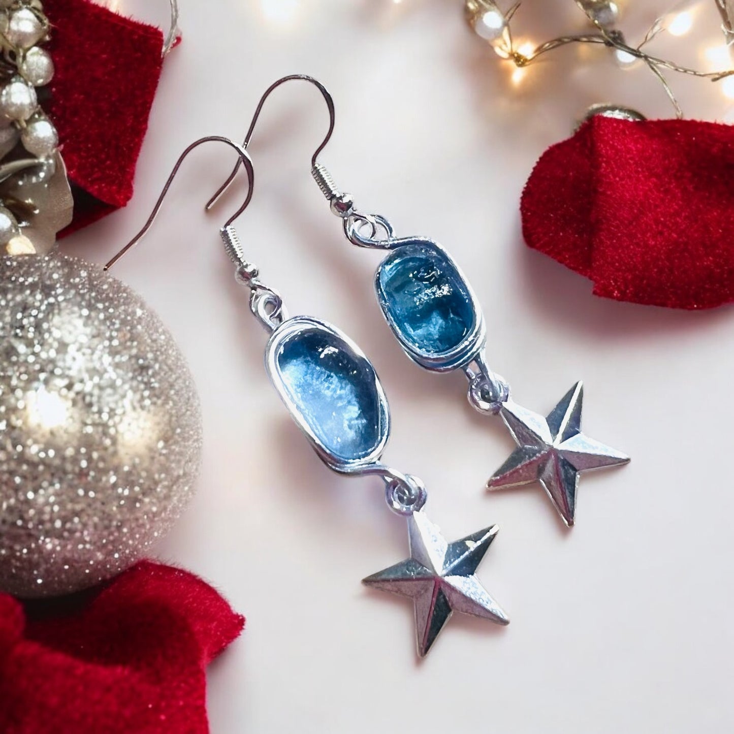 Seaham Sea Glass and Star Earrings