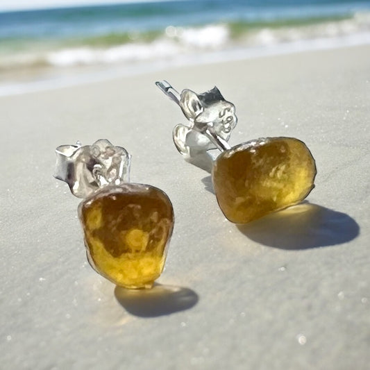 Seaham Sea Glass Stud Earrings