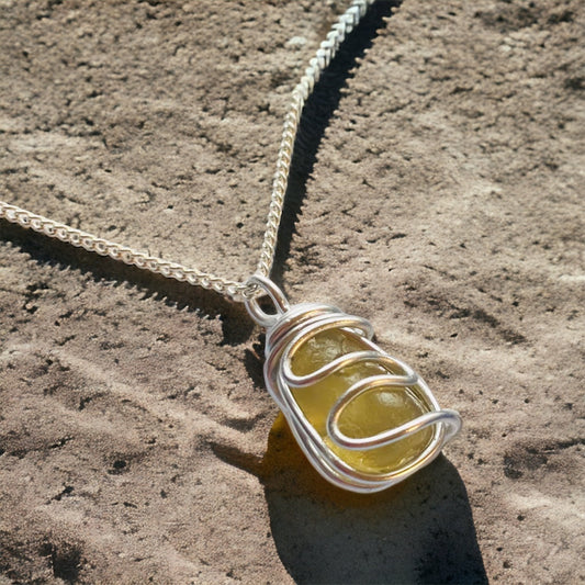 Yellow Seaham Sea Glass Pendant