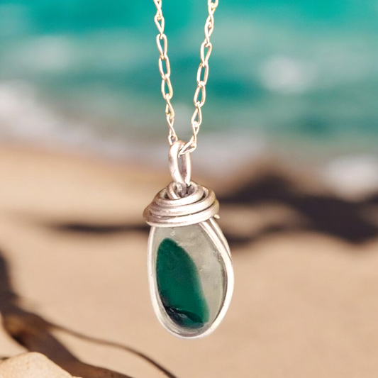 Green Seaham Sea Glass Multi Pendant